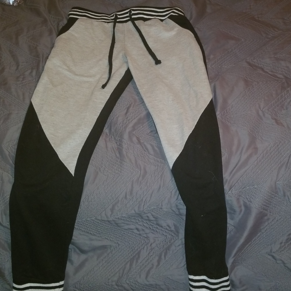 Black and grey sweat pants
